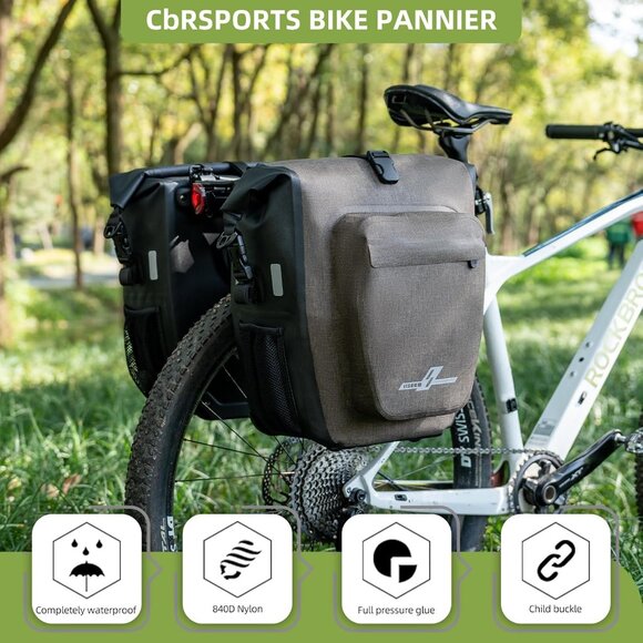Waterproof Bike Pannier Bags 27L CbRSPORTS - Picture 2 of 10
